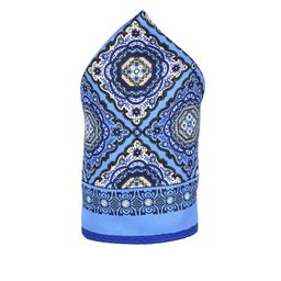 Alvaro Castagnino Men Blue Printed Pocket Square-image-51