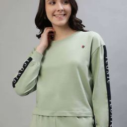 Iconic Green Cotton Printed Sweatshirt-image-99