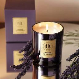 Pure Home and Living Purple Glass Lavender & Chamomile Scented Wax Filled Jar Candle (150ml)-image-29