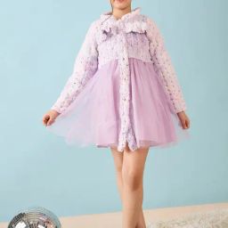 StyloBug Girls Purple Embroidery Dress-picture-49