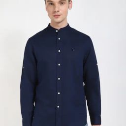 Tommy Hilfiger Carbon Navy Cotton Regular Fit Shirt-picture-15