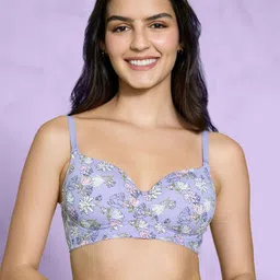 Nykd Women Everyday Delicate Floral Bra -Light Blue (NYB274)-image-94