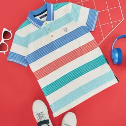 Pantaloons Junior Kids Multicolor Cotton Striped T-Shirts-picture-49