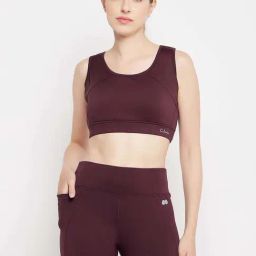 Clovia Maroon Regular Fit Sports Bra-picture-41
