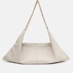 Kazo Beige Solid Medium Shoulder Handbag-picture-13