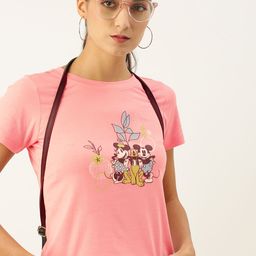 AND Women Pink Mickey & Friends Printed T-shirt-68