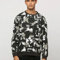 Pepe Jeans Black And White Cotton Oversize Printed Sweatshirt-image-75