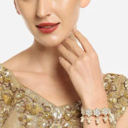 Zaveri Pearls Gold Tone Kundan & Beads Ethnic Bracelet-ZPFK16643-15