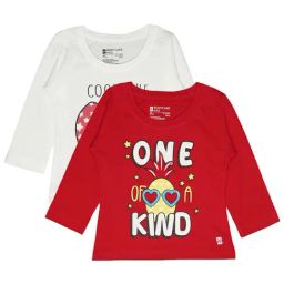 Bodycare Girls Multicolour Cotton Printed T-Shirt-Pack of 2-11