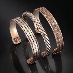Peora Three Metal Copper Brass Meditation Mantra Adjustable Cuff Bracelet for Women and Men-image-34