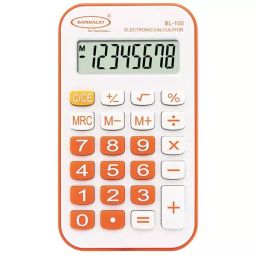 Bambalio 8 Digit Large LCD Display Orange Portable Pocket Calculator, BL-100-image-84