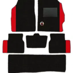 Elegant Duo Black And Red Carpet Car Mat Compatible With Mahindra Marazzo-image-86