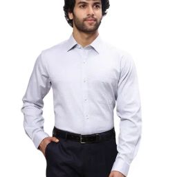 Raymond Grey Cotton Slim Fit Printed Shirt-image-33