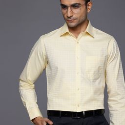 Raymond Pure Cotton Slim Fit Self-Checked Formal Shirt-picture-3