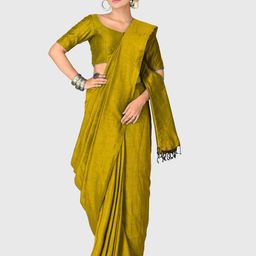Crochetin Women Solid Saree-image-71