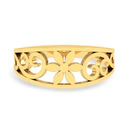 Kisna Diamond & Gold Jewellery 18k Pure Gold Hexapeta for Women-picture-9