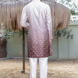 Stuffie Land Men Embroidered Regular Sequinned Dupion Silk Kurta with Pyjamas image 3
