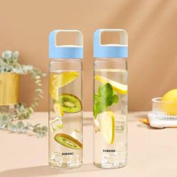 ?Borosil Water Bottle For Hot & Cold Water Set of 2 (Transparent, ?550 ml)-98