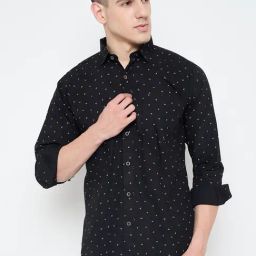Duke Black Slim fit Printed Shirt-image-39