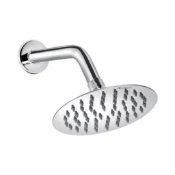 Parryware Overhead Shower with Arm Casa Round Stainless Steel Silver Wall Mount, T5135A1-28