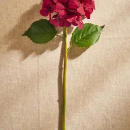 Pure Home and Living Red Plastic Hydrangea Faux Single Flower Stem-image-43
