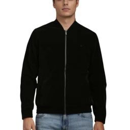 Louis Philippe Black Regular Fit Bomber Jacket-image-58