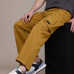 The Roadster Lifestyle Co. Men Relaxed Fit Pure Cotton Cargos-image-84