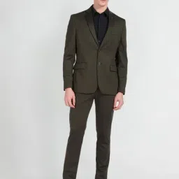 Arrow Moss Green Regular Fit Self Pattern Two Piece Suit-image-67