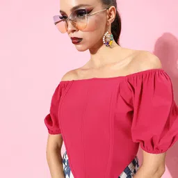 Athena Fuchsia Solid Corset Top-picture-18