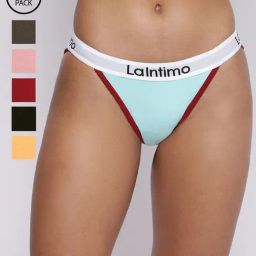 La Intimo Multicolored Comfort Fit Panties - Pack Of 6-image-71