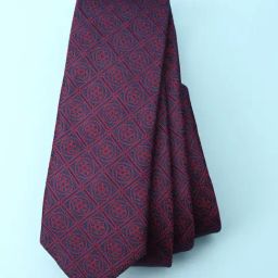 Louis Philippe Maroon Polyester Printed Tie-picture-22