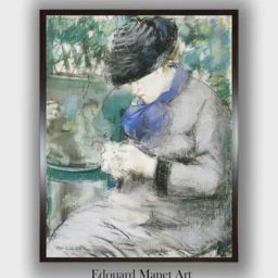 The Art House Green & Grey Girl Sitting In The Garden Canvas Painting Wall Art-image-61