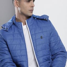The Indian Garage Co Men Blue Solid Tailored Jacket-image-49