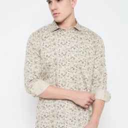 Duke Beige Slim fit Printed Shirt-image-22