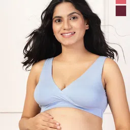 House Of Zelena Pack of 3 Stretchable Lightly Padded Maternity Feeding Bras-picture-54