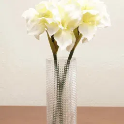 Pure Home and Living Ivory Plastic Amaryllis Faux Flower Stem-image-16