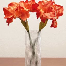 Pure Home and Living Orange Plastic Amaryllis Faux Flower Stem-picture-42