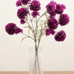 Pure Home and Living Purple Plastic Carnation Faux Flower Stem-picture-37