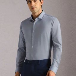 Louis Philippe White Cotton Slim Fit Striped Shirt-picture-25