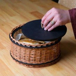 Peepul Tree Storage Box & 2 Tier Collapsable Fruit Basket Combo - Wicker & Wood image 4