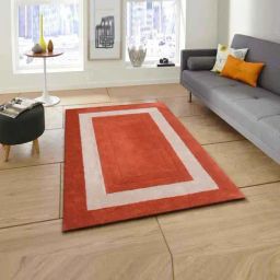 Presto Orange & Beige Wool Hand Tufted Carpet-image-86