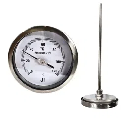 Japsin Instrumentation Bimetal Dial Thermometer Temperature Gauge 0 to 120°C Range 100 mm (4 inch) Dial Size, JIPL-BMT-100MM-5-9