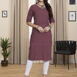 HERE&NOW Selection Of 2 Floral Printed Round Neck Straight Kurta-image-37