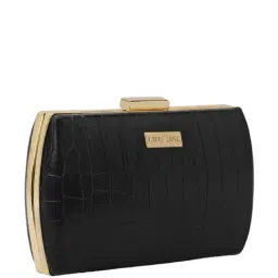 Lavie Luxe Black LX Glossy Dino Frame Clutch-picture-49