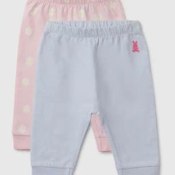 United Colors of Benetton Infant Girls Lavender & Pink Cotton Printed Joggers (Pack of 2)-picture-31