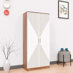 SPYDER CRAFT Albite Engineered Wood Double Door Wardrobe (Noce Lyon & White) image 2