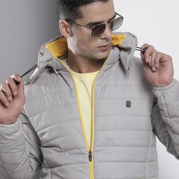 The Indian Garage Co Men Grey Solid Tailored Jacket-image-65