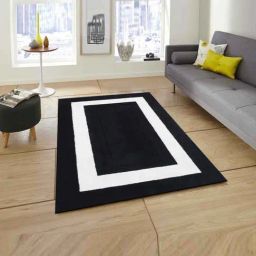 Presto Black & White Wool Hand Tufted Carpet-image-87