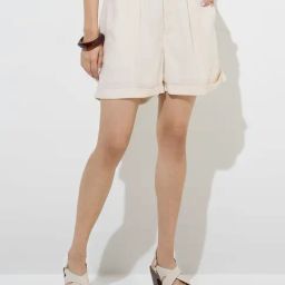 LOV by Westside Off-White High-Rise Shorts with Belt-picture-15