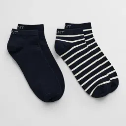 GANT Women Pack of 2 Blue Striped Ankle-Length Socks-image-28